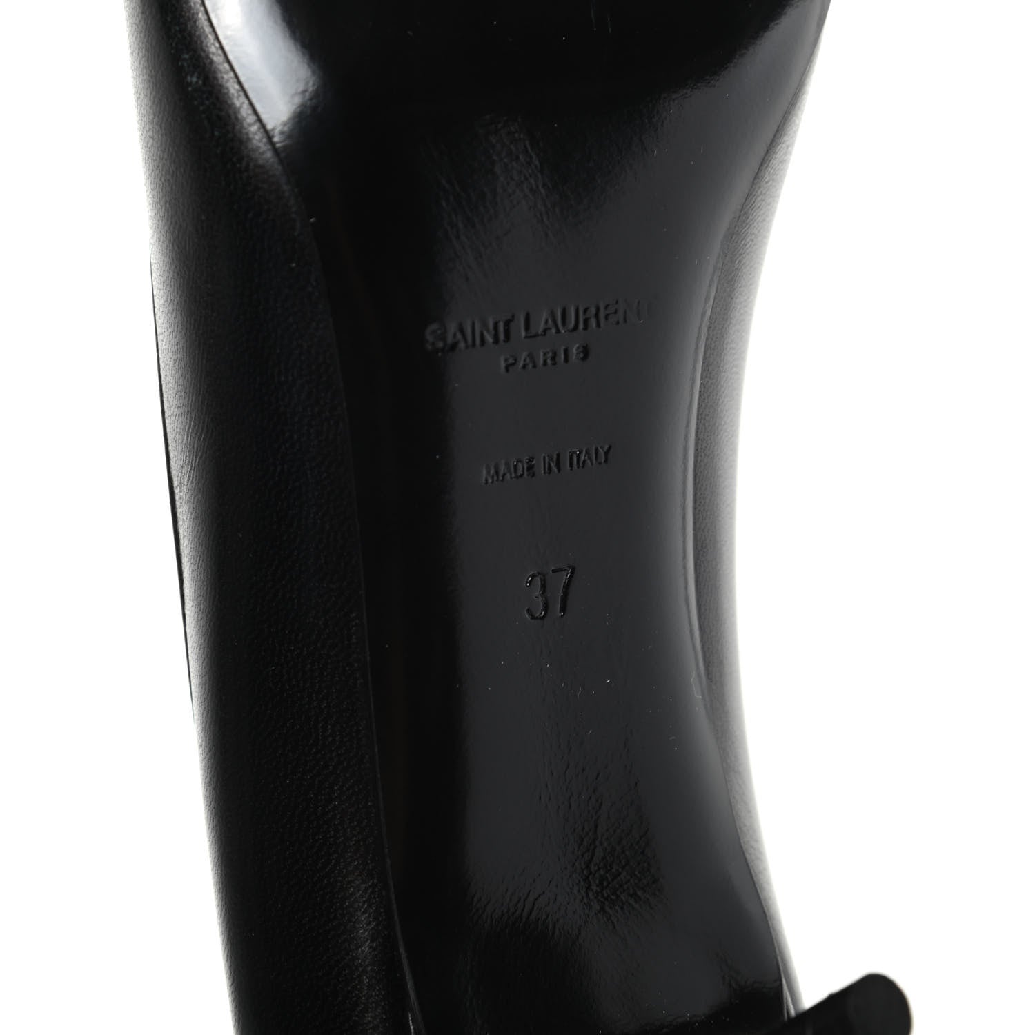 Saint Laurent Calfskin Bow Anais Pumps 37 Black 7 of 9
