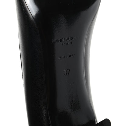 Saint Laurent Calfskin Bow Anais Pumps 37 Black 7 of 9