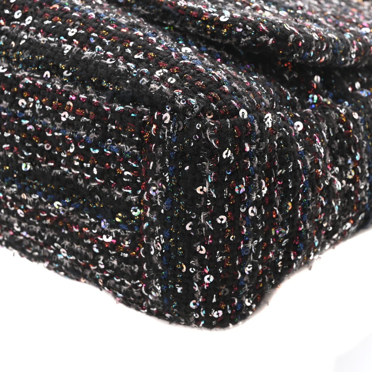Tweed Sequin Quilted Maxi Chanel 19 Flap Black Multicolor