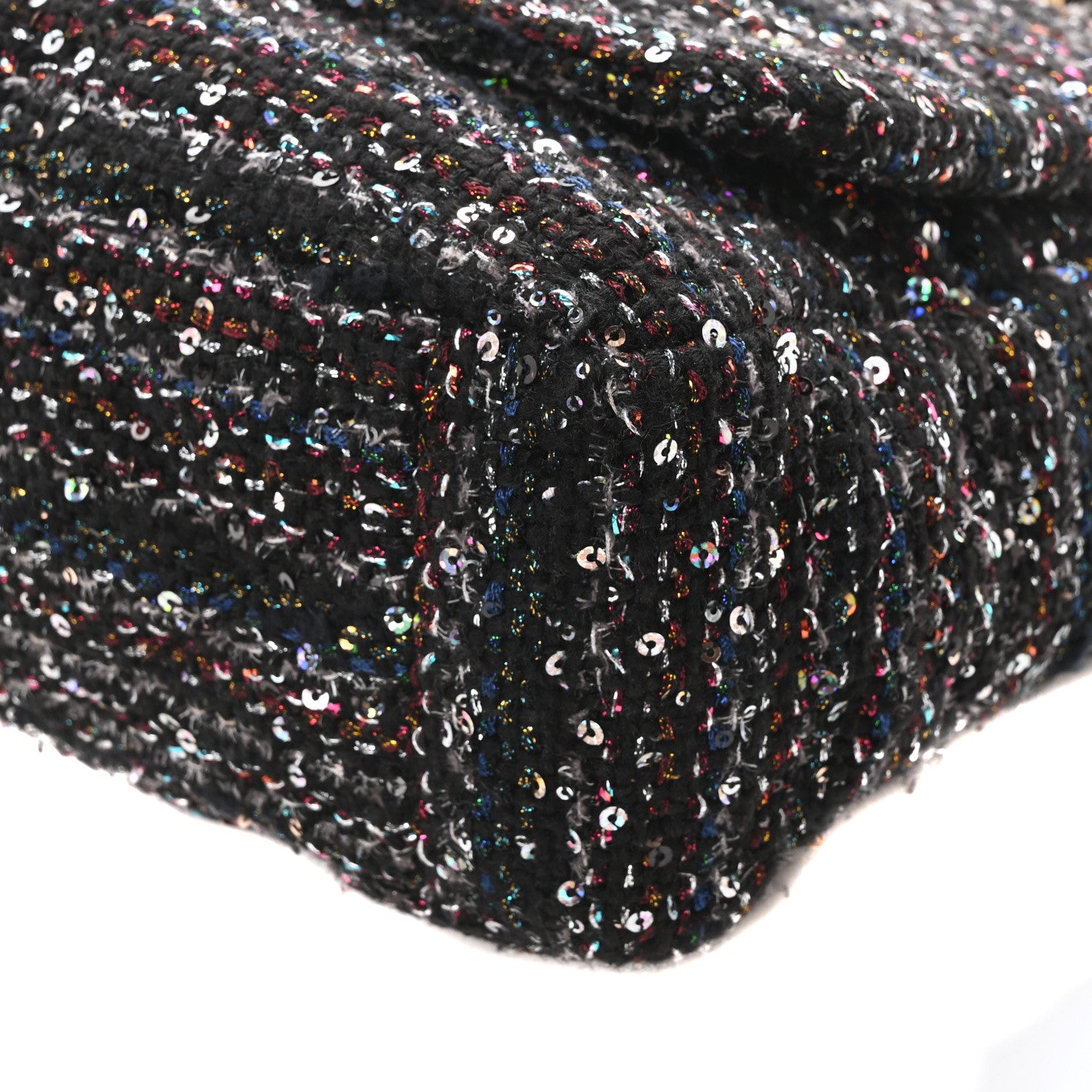 Chanel Tweed Sequin Quilted Maxi Chanel 19 Flap Black Multicolor 10 of 10