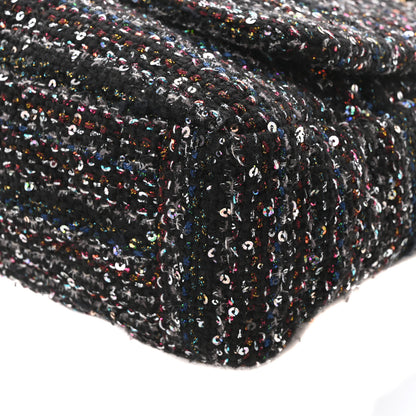 Chanel Tweed Sequin Quilted Maxi Chanel 19 Flap Black Multicolor 10 of 10