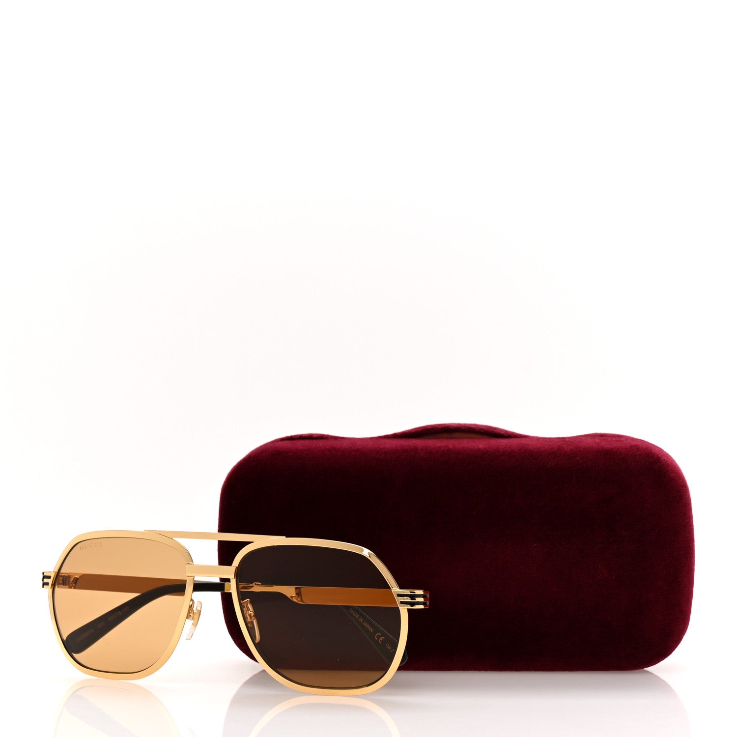 Gucci Squared Aviator Sunglasses GG0981S Gold 1785306 – FASHIONPHILE