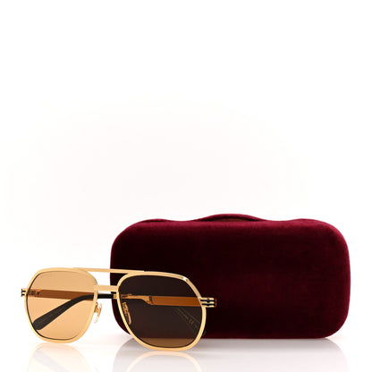 Gucci Squared Aviator Sunglasses GG0981S Gold 8 of 8