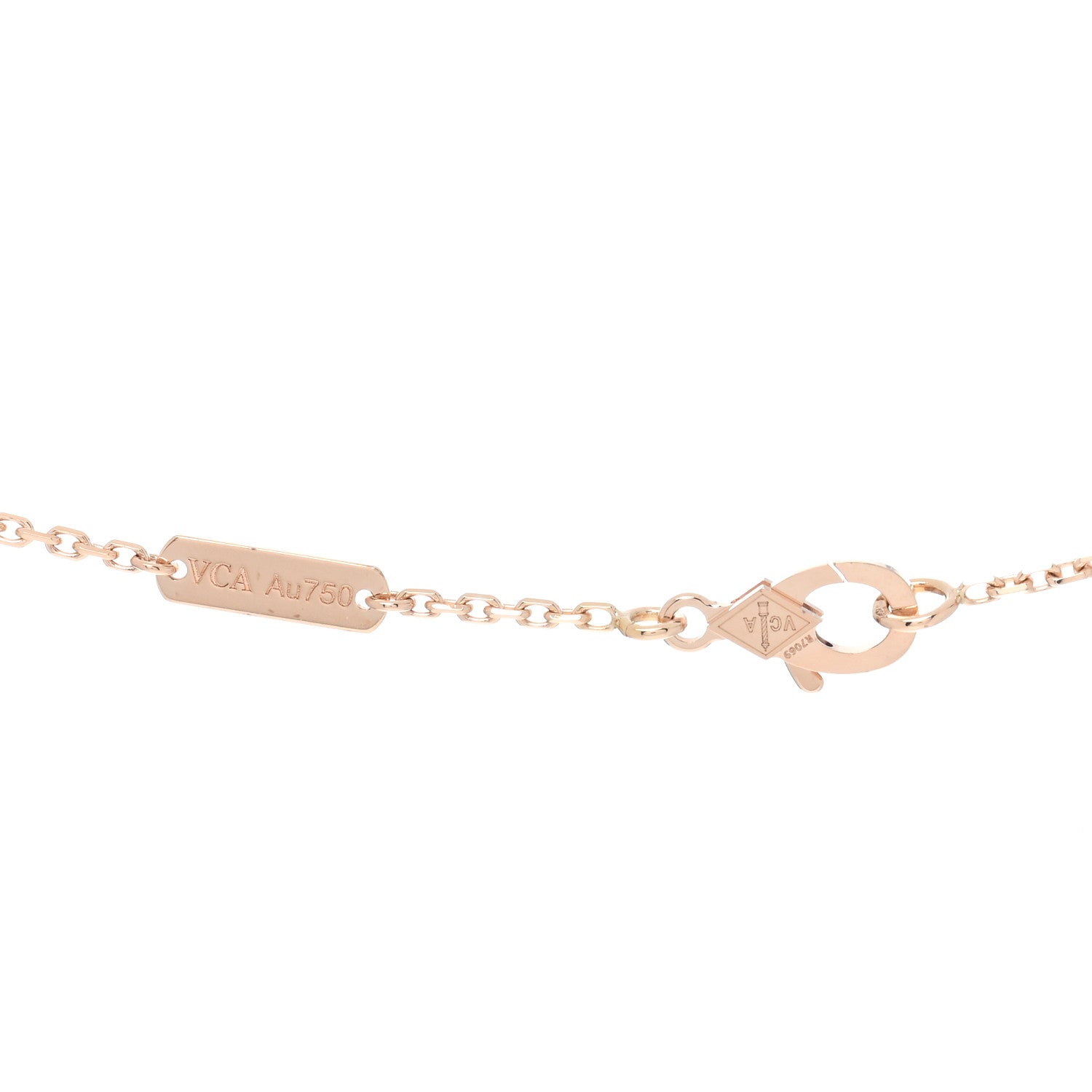 Van Cleef & Arpels 18K Rose Gold Diamond Vintage Alhambra Pendant Necklace 4 of 5