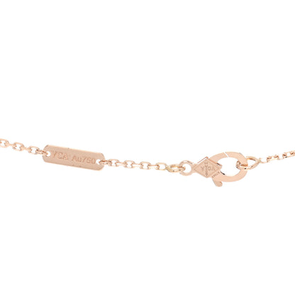Van Cleef & Arpels 18K Rose Gold Diamond Vintage Alhambra Pendant Necklace 4 of 5