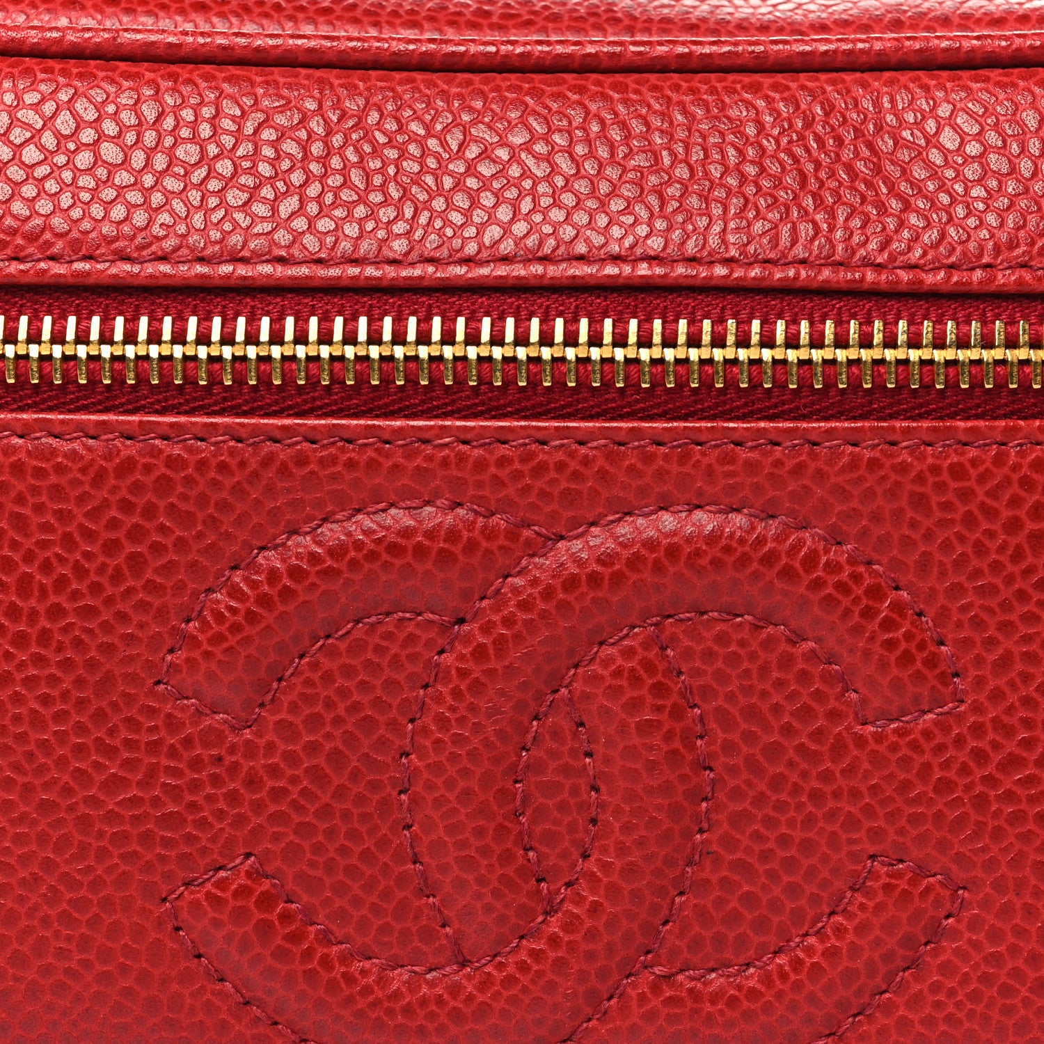 Chanel Caviar Vanity Cosmetic Case Red 9 of 11