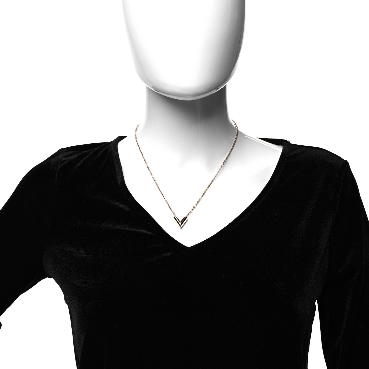 Louis Vuitton Essential V Necklace Rose Gold 2 of 6