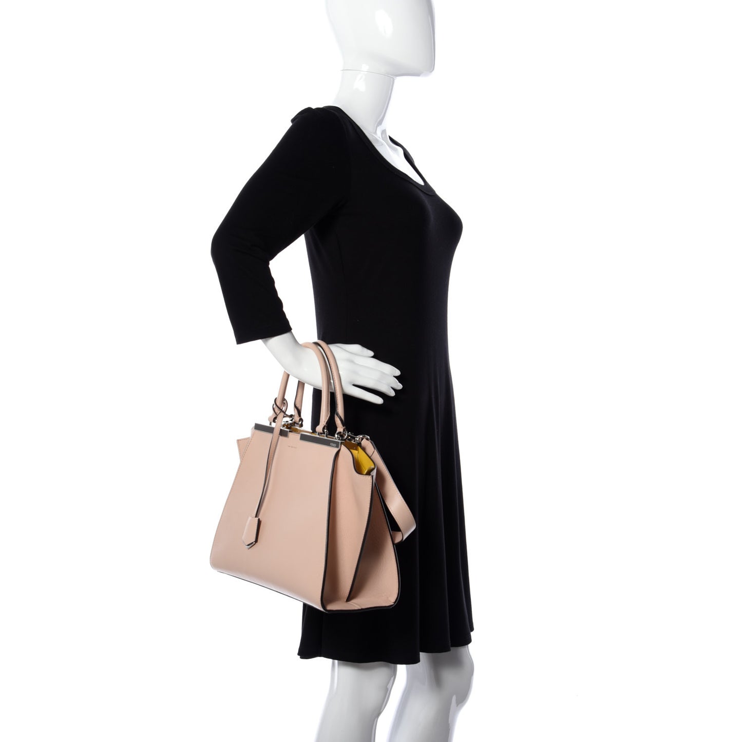 Vitello Dolce Shiny Nappa Petite 3Jours Tote Beige Chantilly