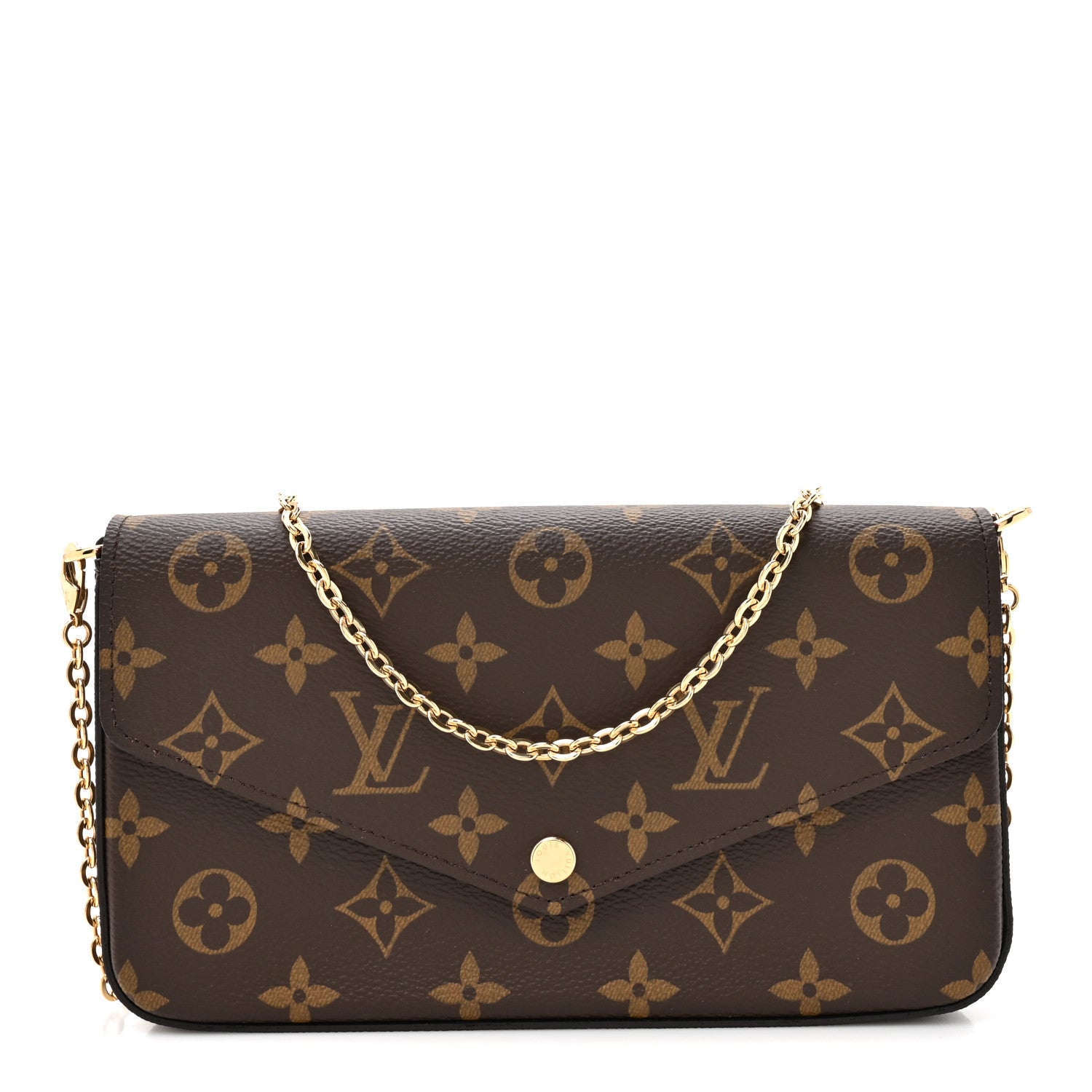 Louis Vuitton Monogram Pochette Felicie Chain Wallet Fuchsia 1 of 11
