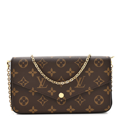Louis Vuitton Monogram Pochette Felicie Chain Wallet Fuchsia 1 of 11