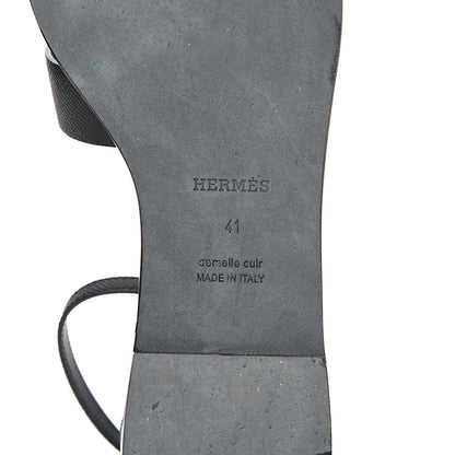 Hermes Epsom Santorini Sandals 41 Black 6 of 12