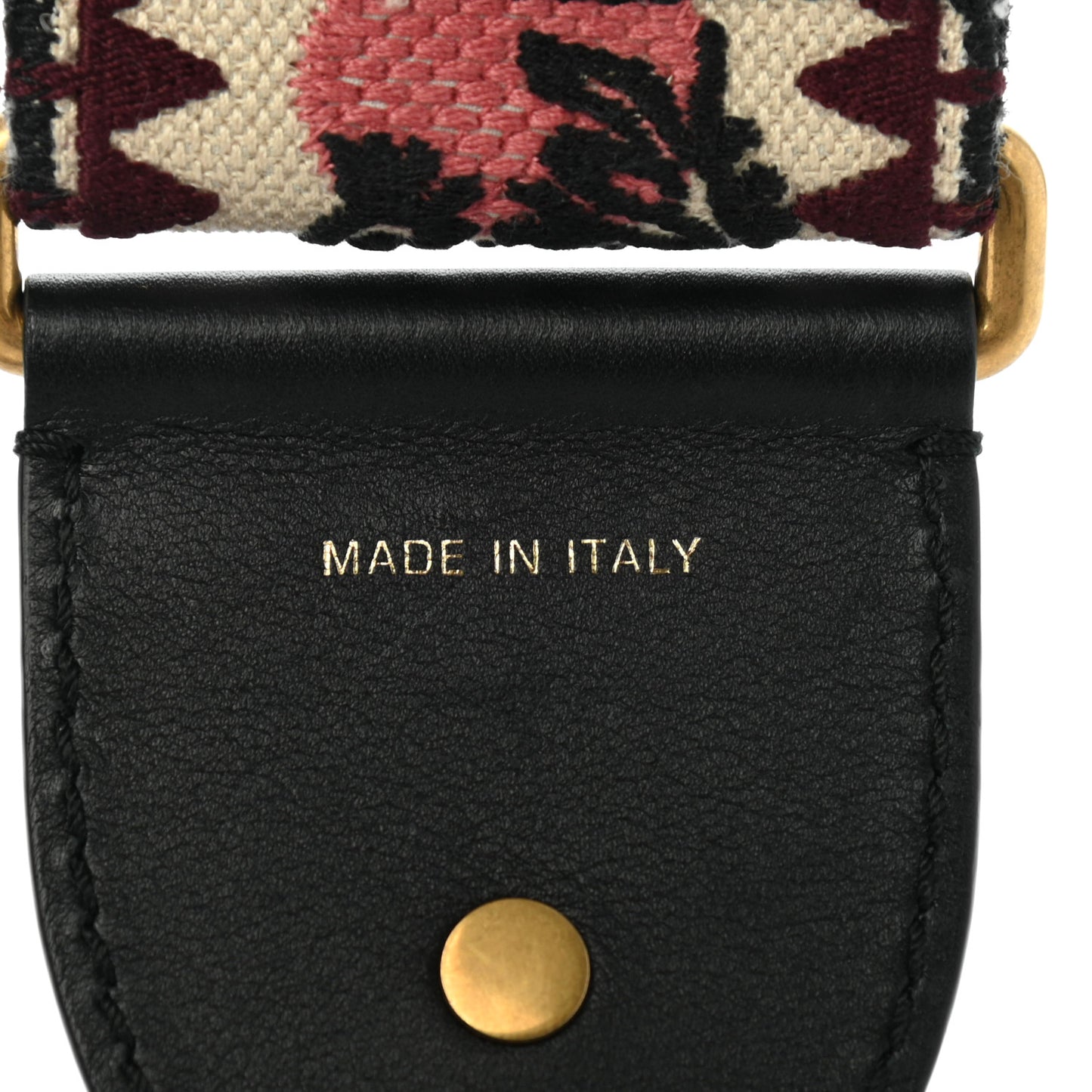Canvas Embroidered Studded Shoulder Strap Burgundy