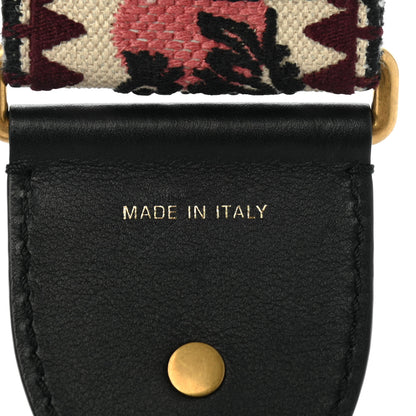 Christian Dior Canvas Embroidered Studded Shoulder Strap Burgundy 3 of 5