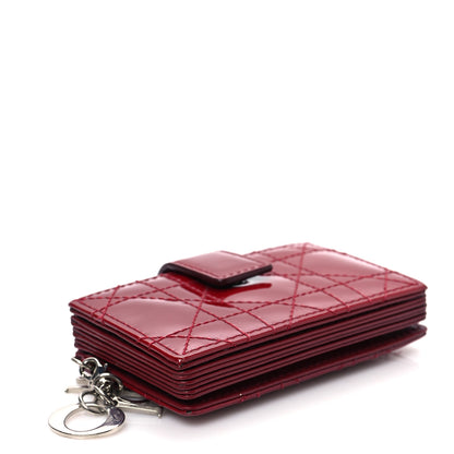 Christian Dior Patent Cannage Lady Dior 5-Gusset Card Holder Scarlet 4 of 7