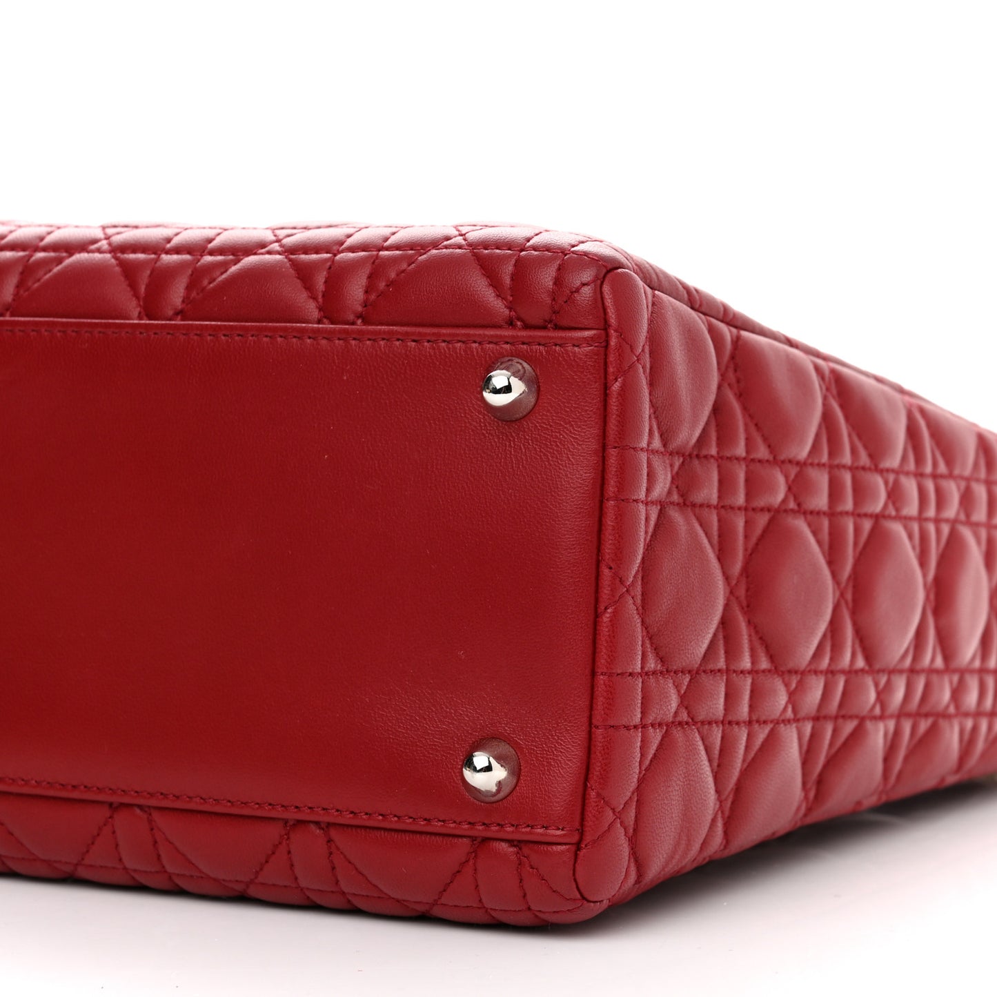 Lambskin Cannage Large Lady Dior Red