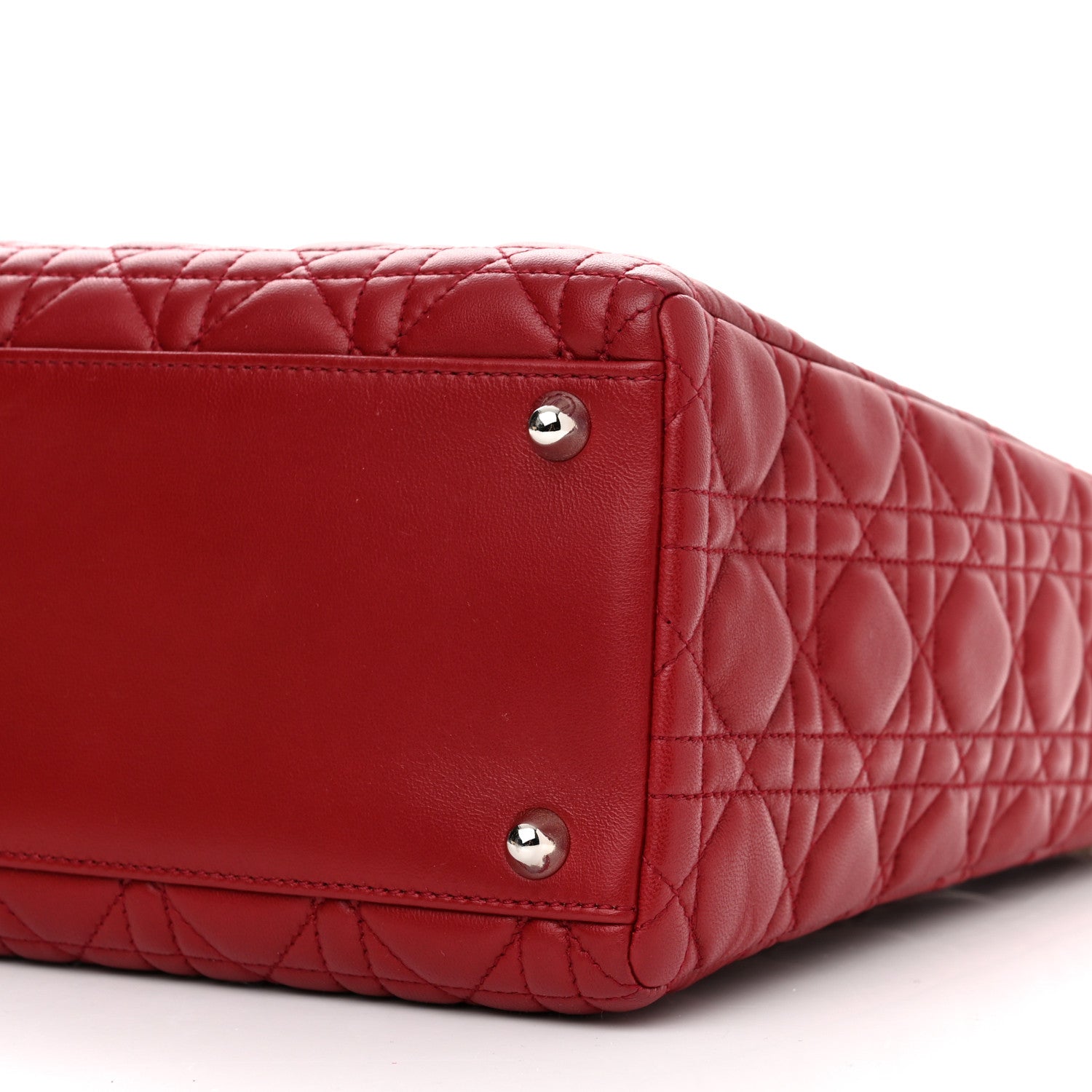 Christian Dior Lambskin Cannage Large Lady Dior Red 10 of 18