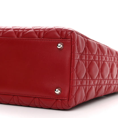Christian Dior Lambskin Cannage Large Lady Dior Red 10 of 18