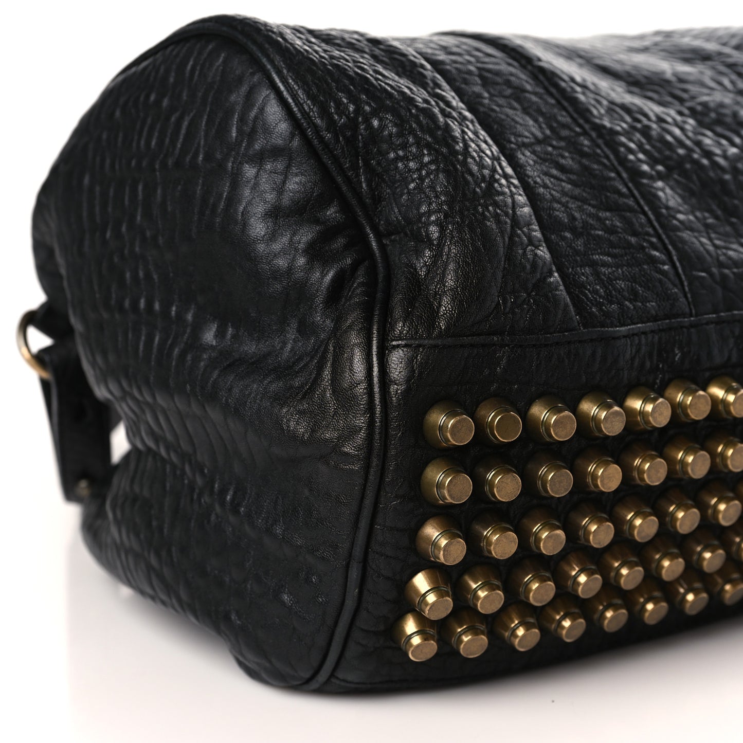 Pebbled Lambskin Rocco Black Antique Brass Hardware