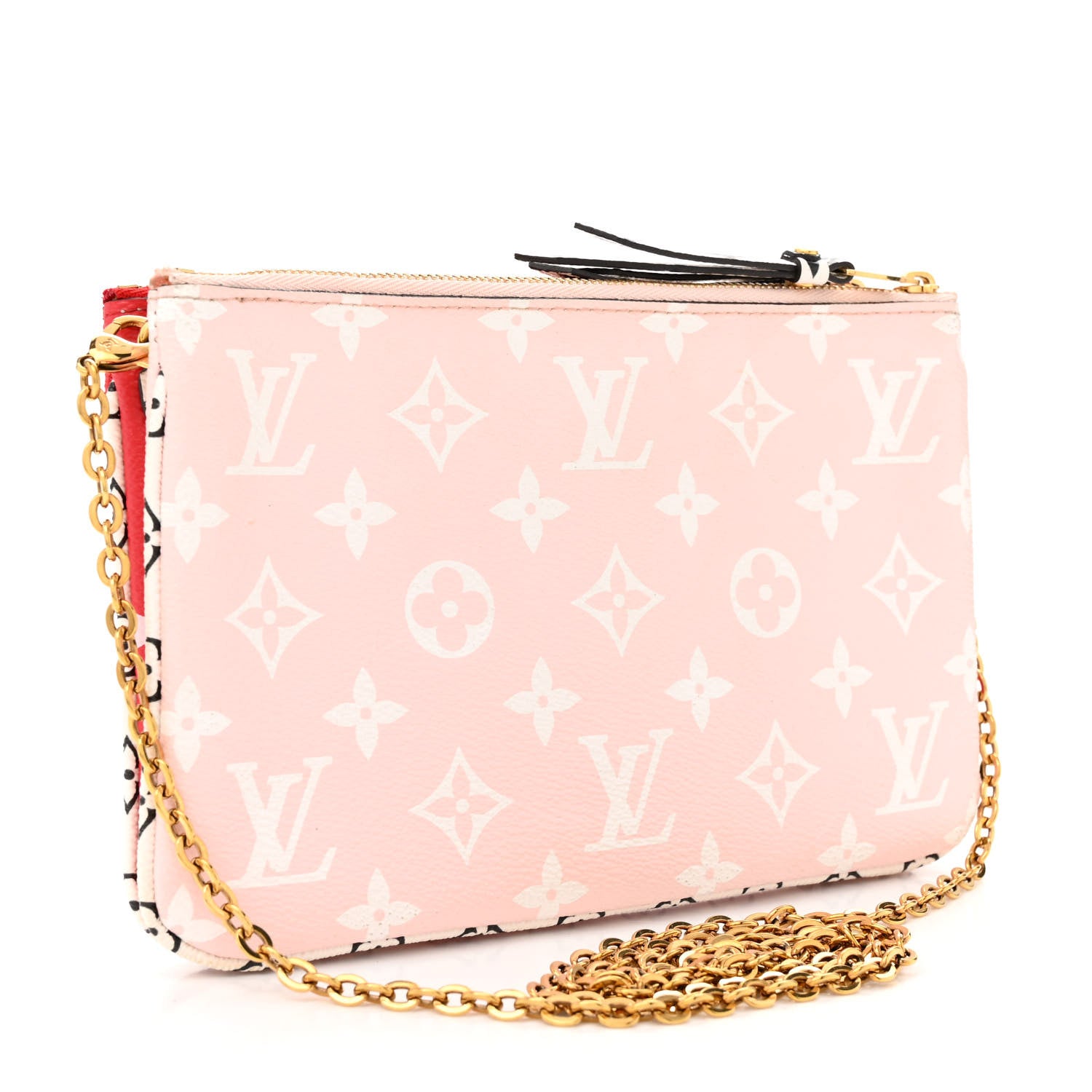 Louis Vuitton Monogram Giant Double Zip Pochette Rouge 3 of 11