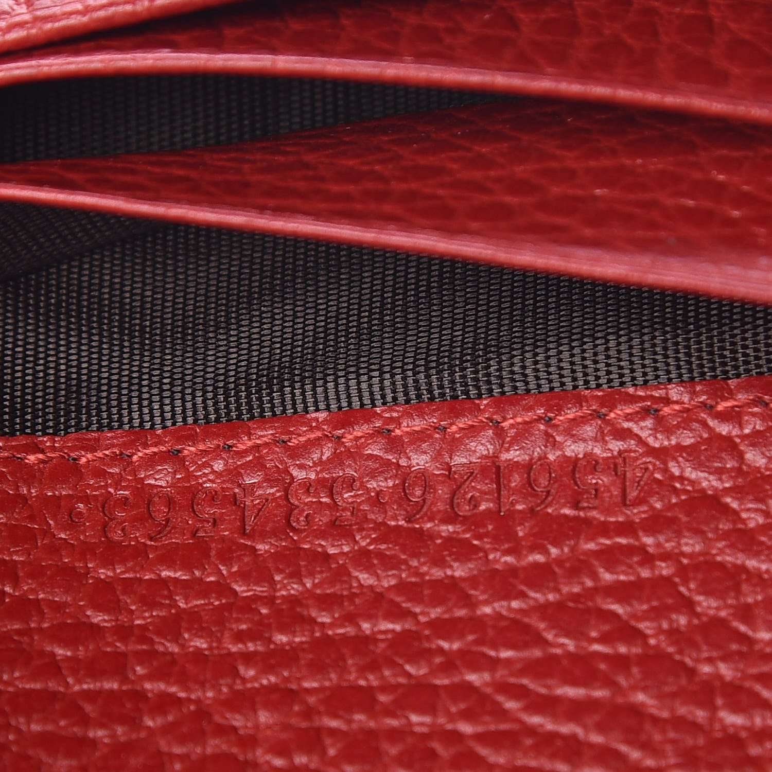 Gucci Pebbled Calfskin GG Marmont Card Case Hibiscus Red 7 of 8