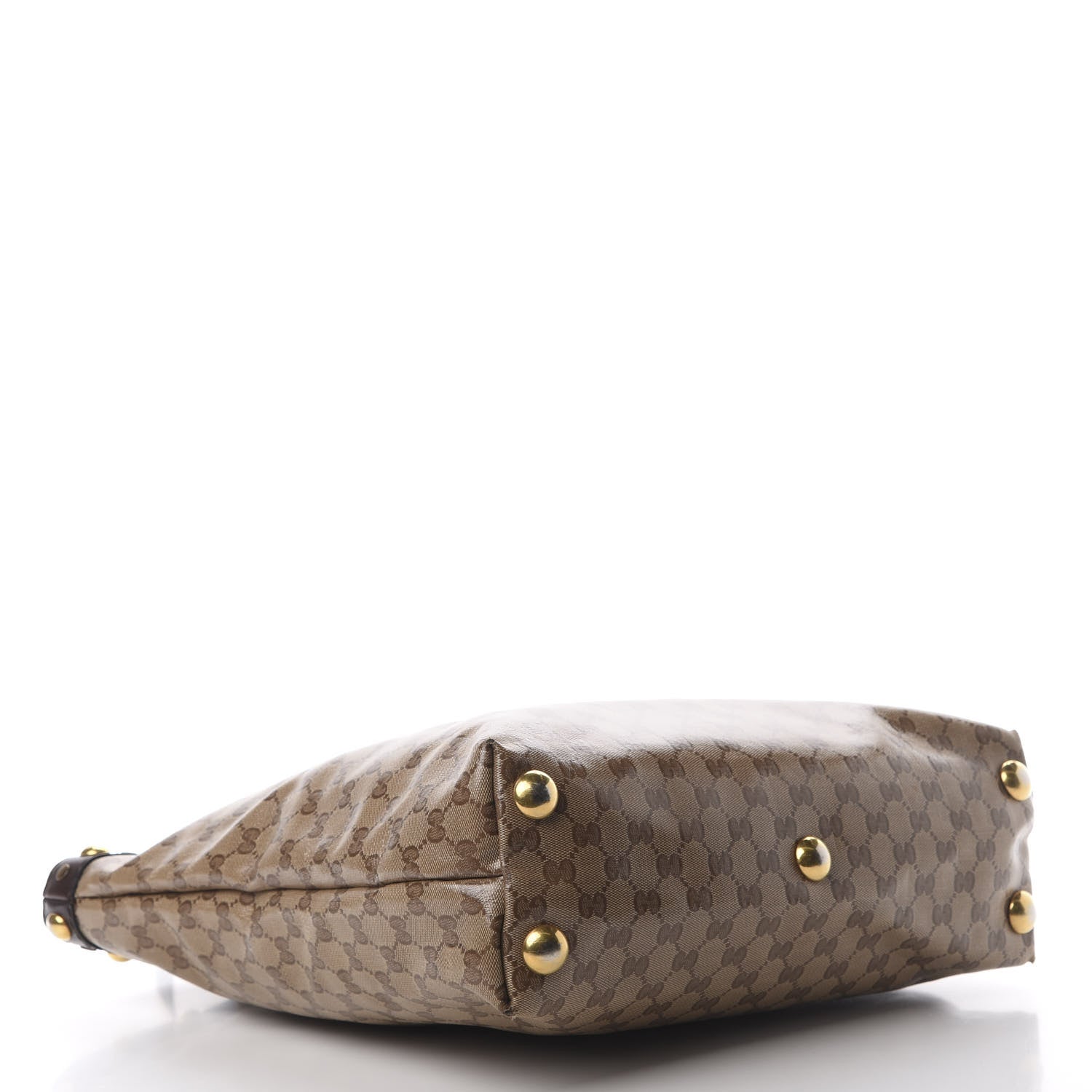 Gucci Crystal Monogram Large Babouska Vertical Shopping Tote Brown 3 of 15