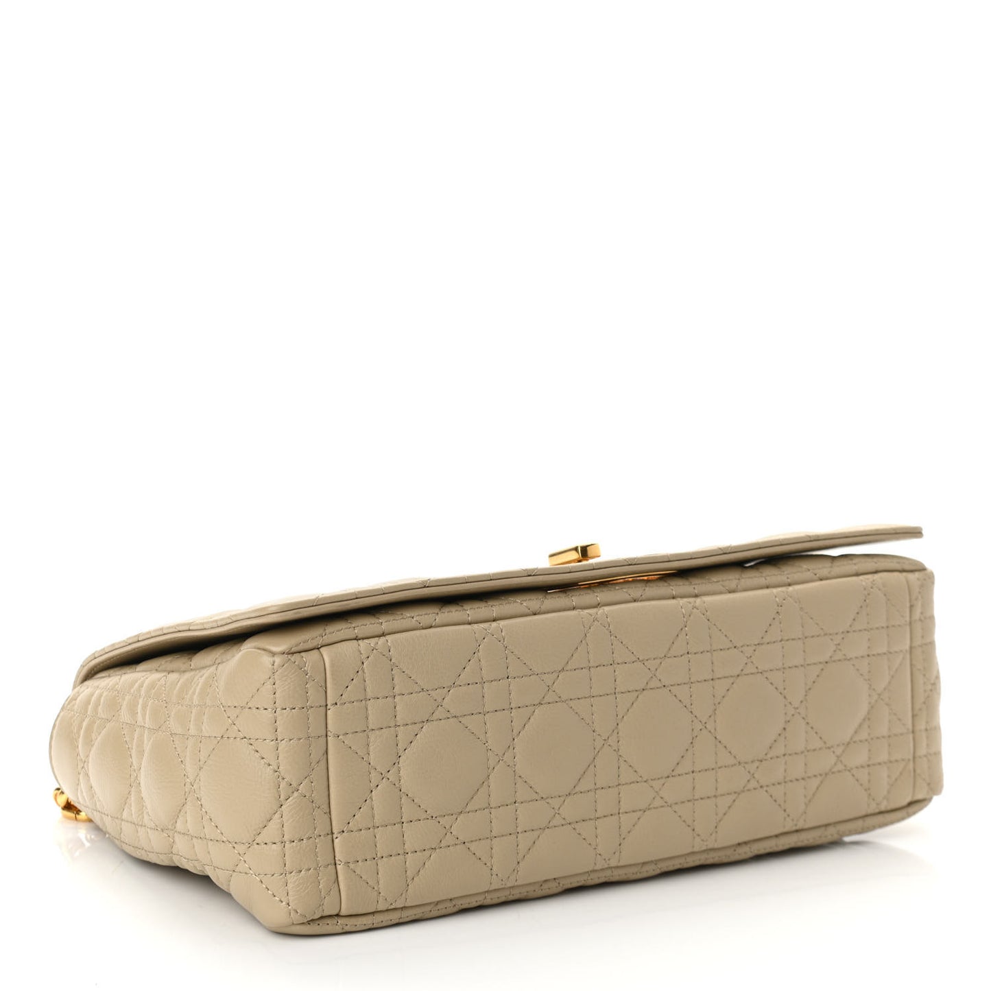 Supple Calfskin Cannage Large Caro Bag Beige