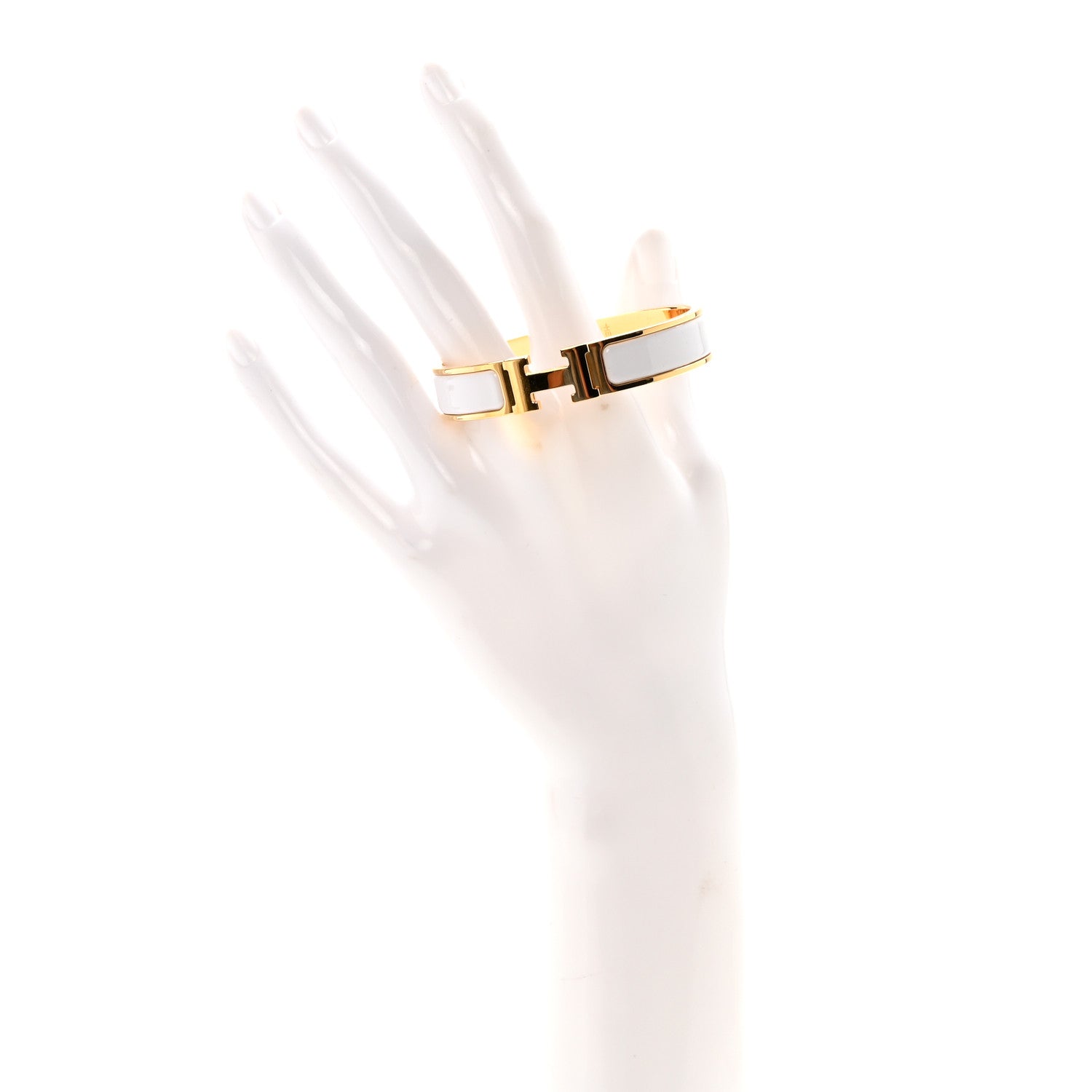 Hermes Enamel Narrow Clic Clac H Bracelet PM White 2 of 5
