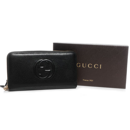 Gucci Pebbled Calfskin Soho Zip Around Wallet Black 5 of 8