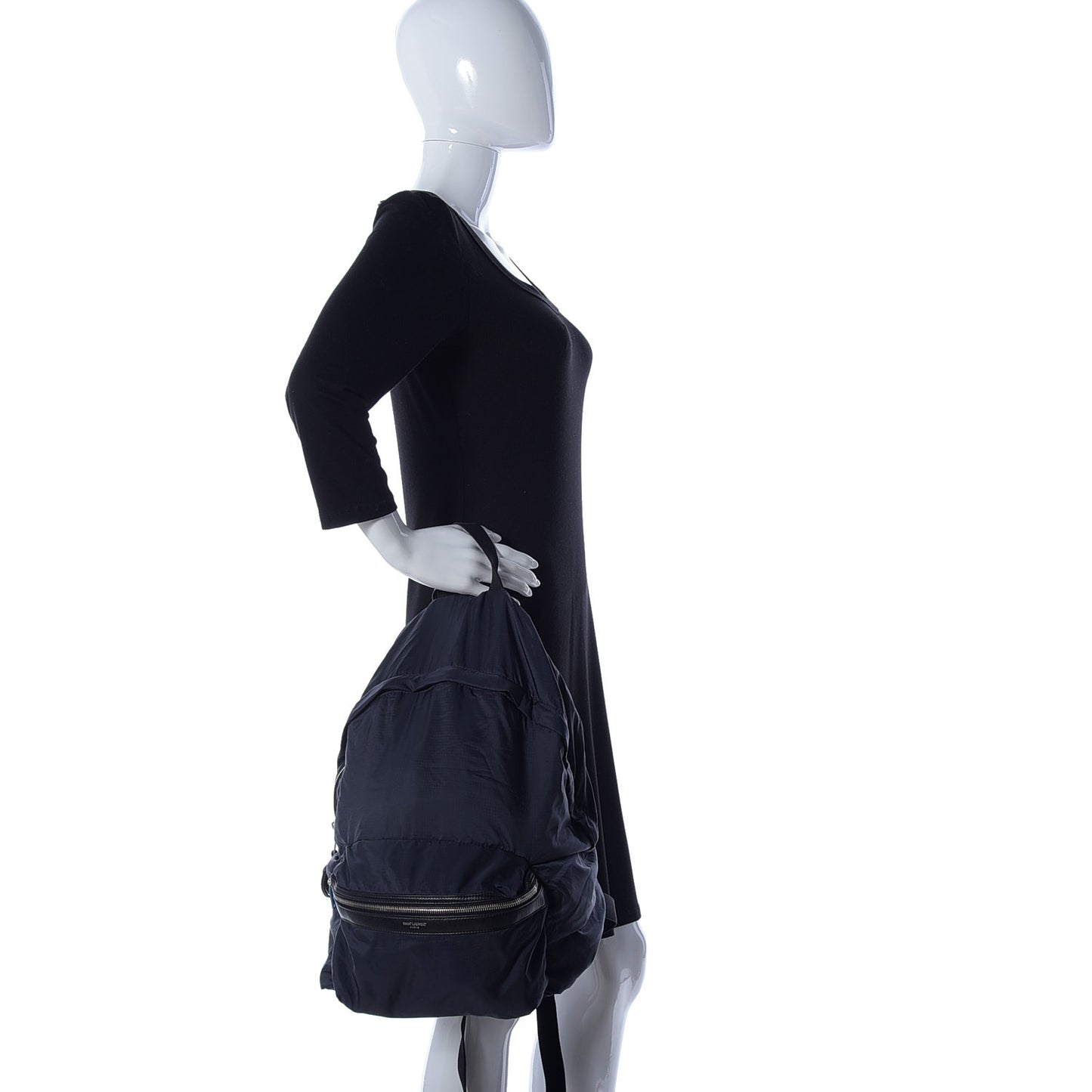 Nylon City Fold Up Backpack Belt Bag Navy
