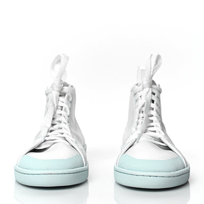 Saint Laurent Calfskin Womens Court Classic SL/39 Mid Top Sneakers 40 Blanc Bebe Blue 2 of 7