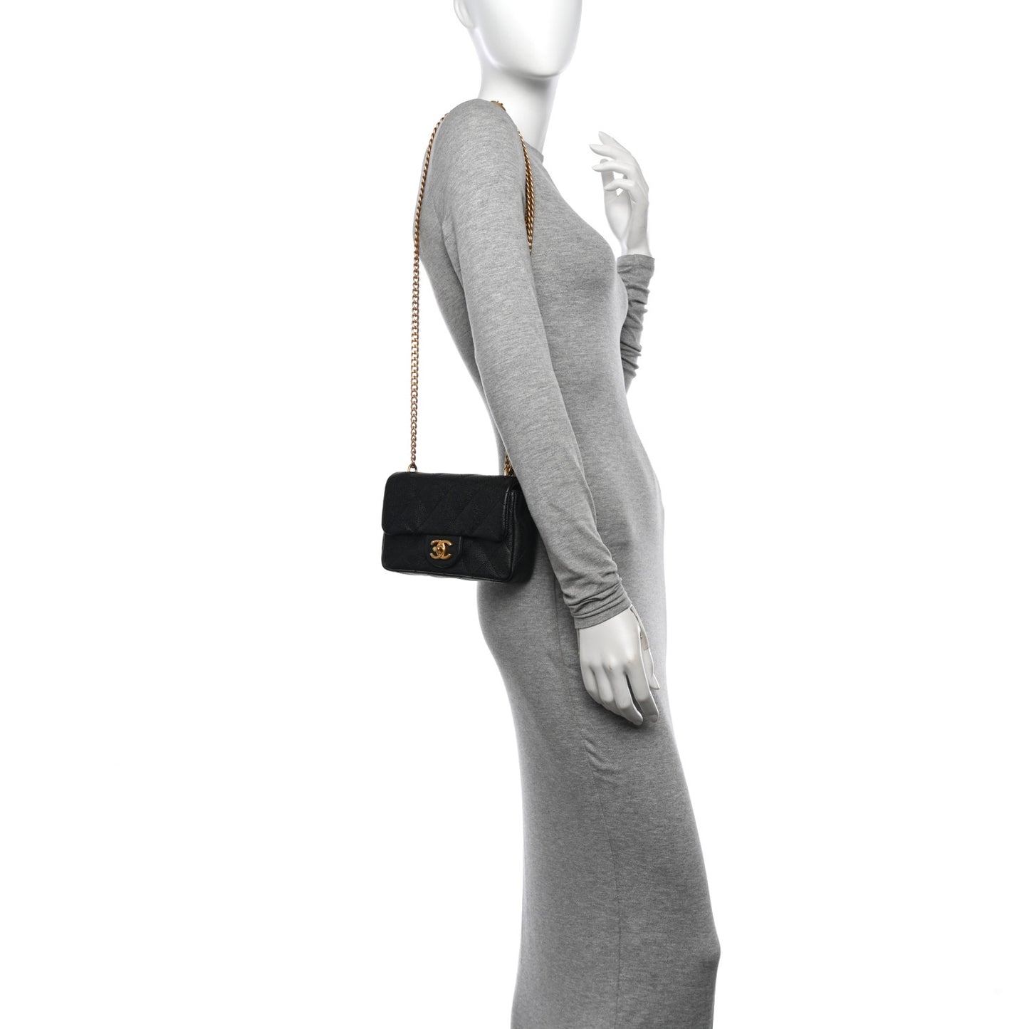 Caviar Quilted Mini Sweetheart Flap Black