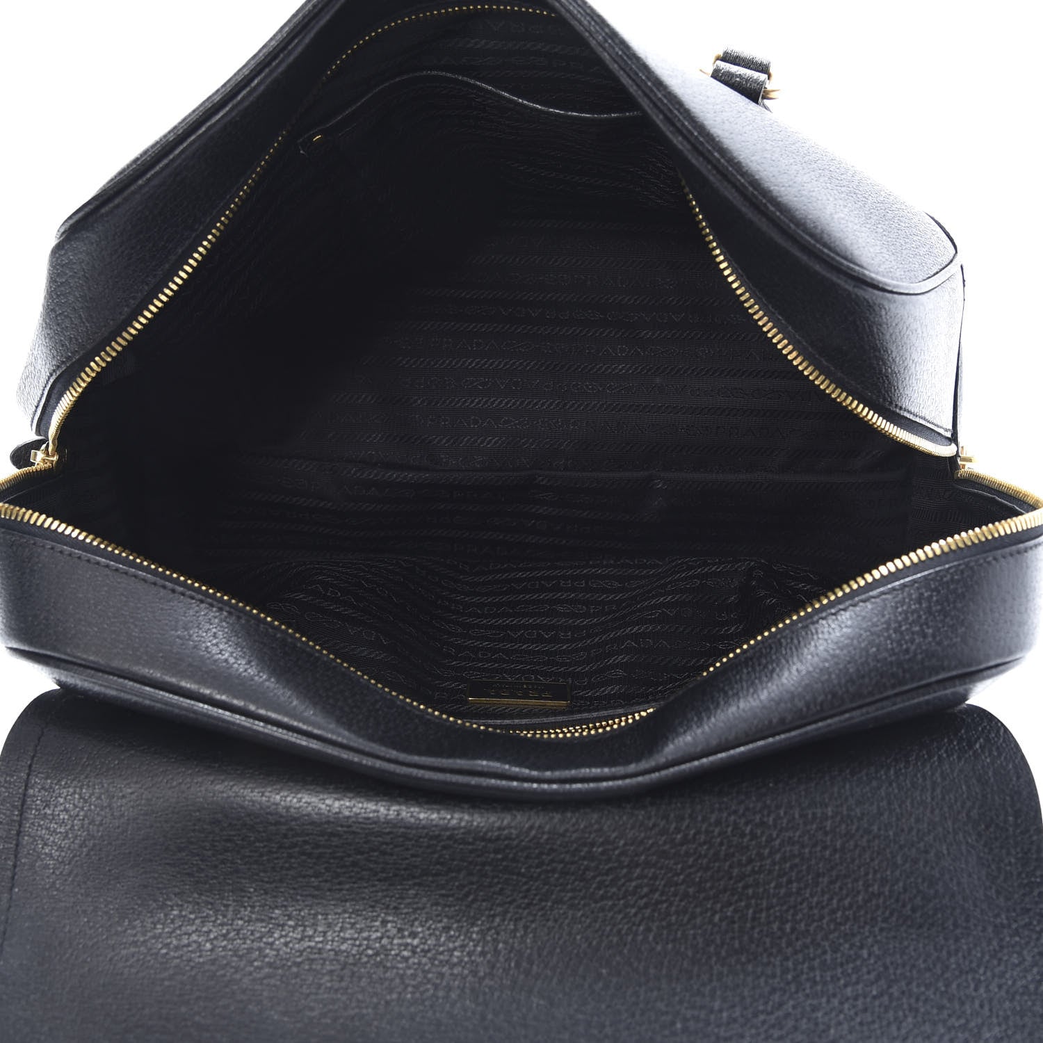 Prada Goatskin Cerniera Pushlock Satchel Black 4 of 14