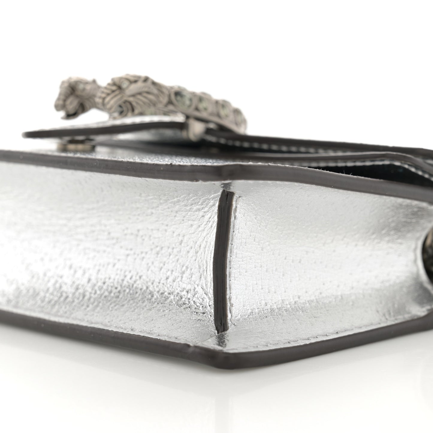 Metallic Calfskin Super Mini Dionysus Shoulder Bag Silver
