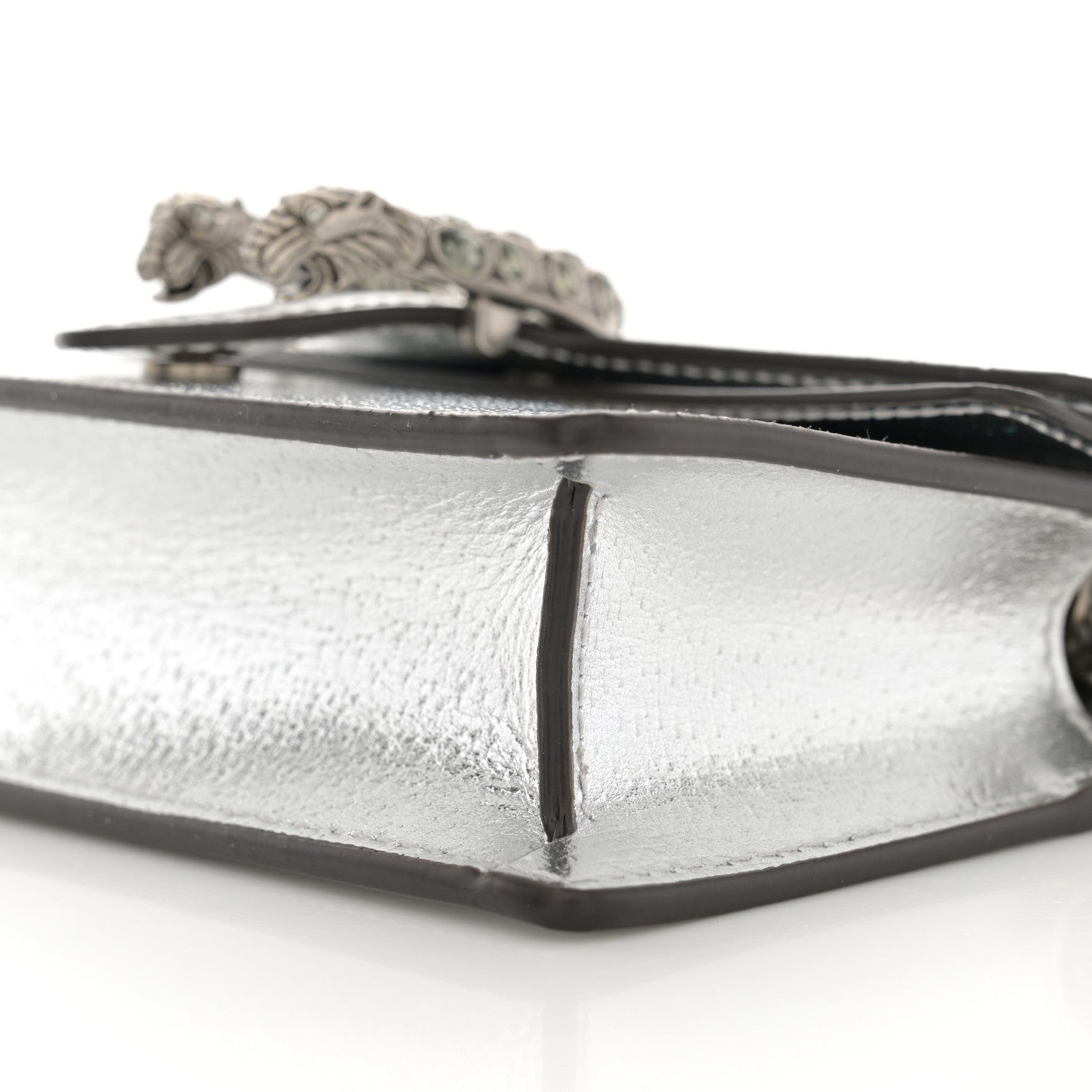 Gucci Metallic Calfskin Super Mini Dionysus Shoulder Bag Silver 10 of 10