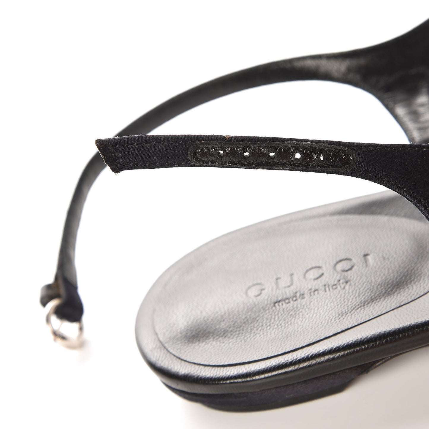 Lambskin Crystal Lady Bit Thong Sandals 39.5 Black