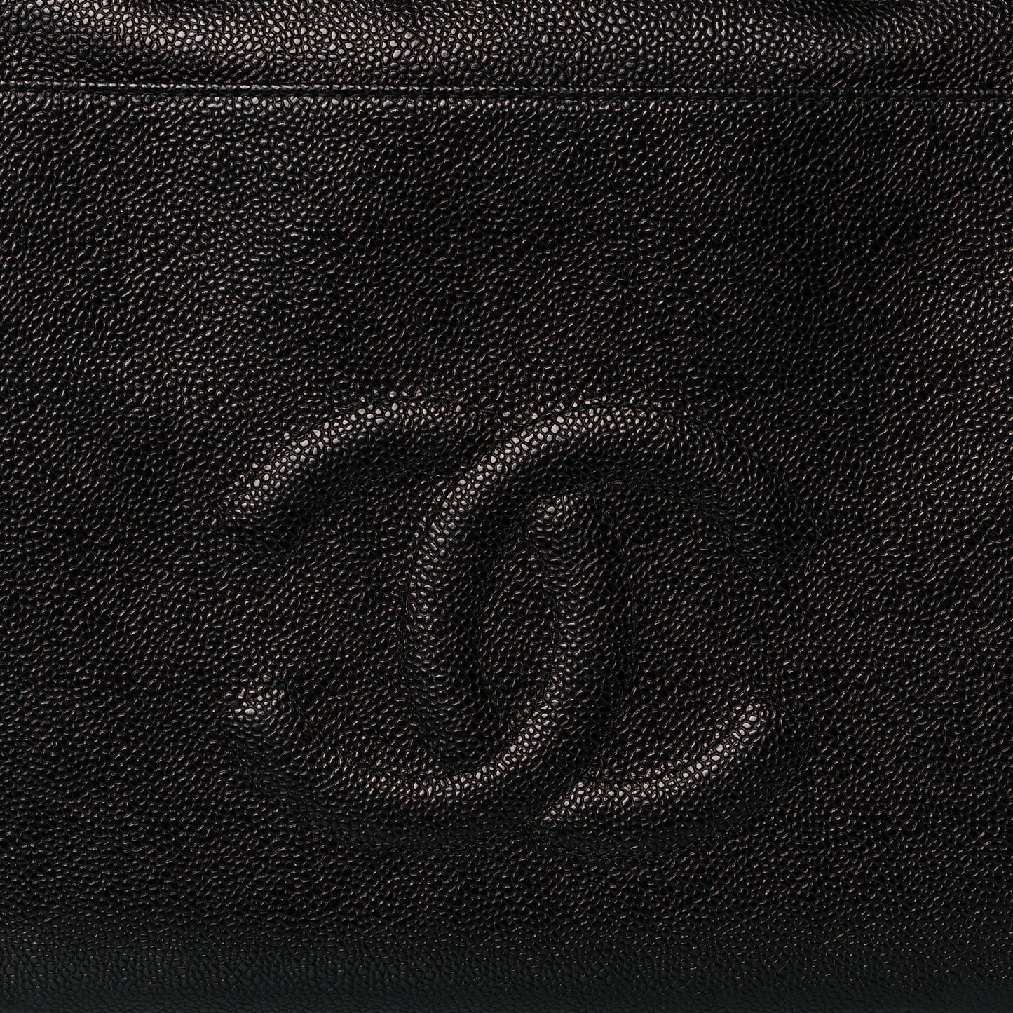Caviar Large CC Shoulder Bag Black