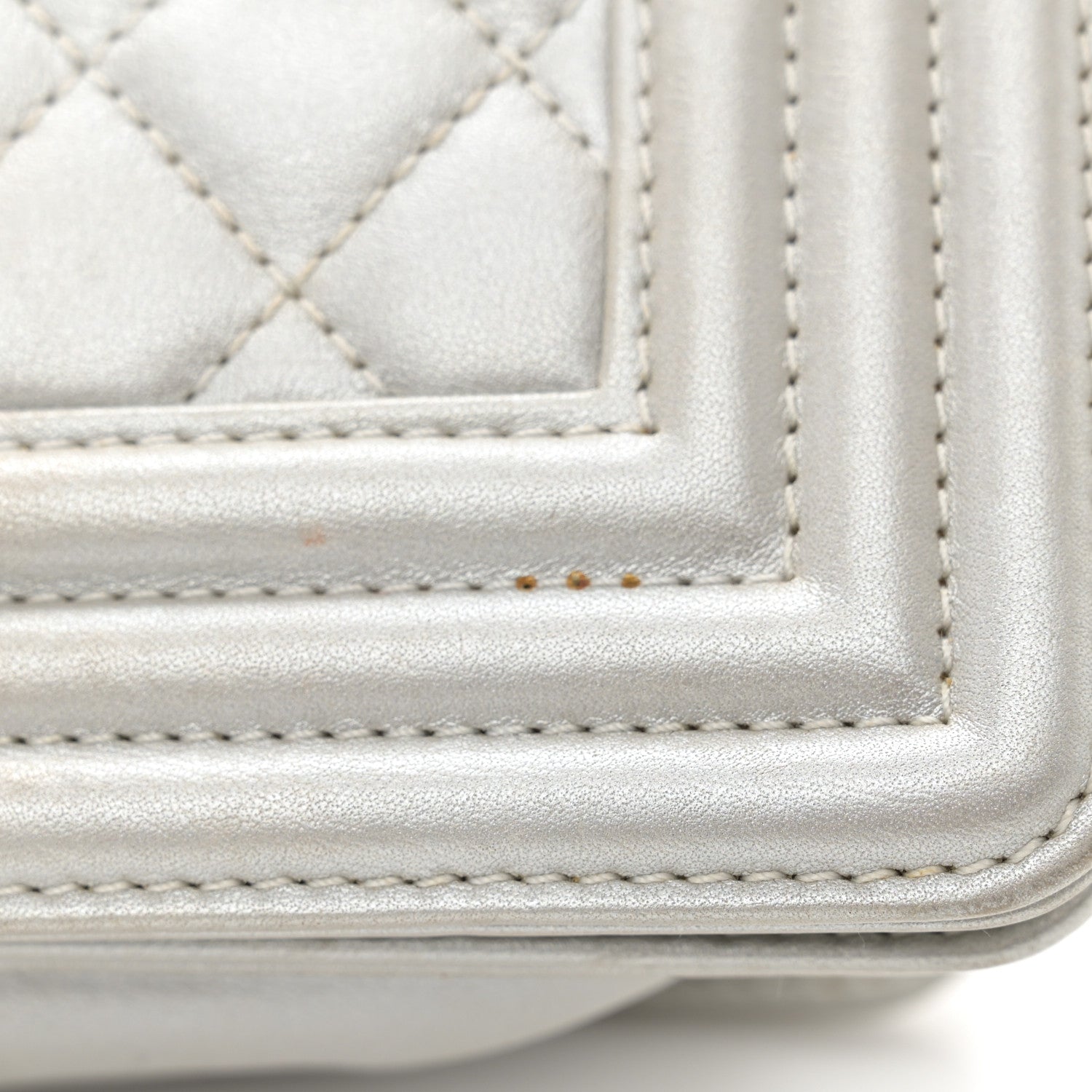 Chanel Metallic Lambskin Quilted Small Boy Flap Silver 13 of 13