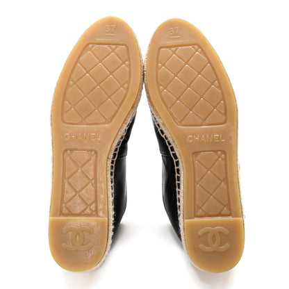 Chanel Lambskin CC Espadrilles 37 Black 5 of 14