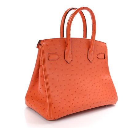 Hermes Ostrich Birkin 30 Orange 3 of 11