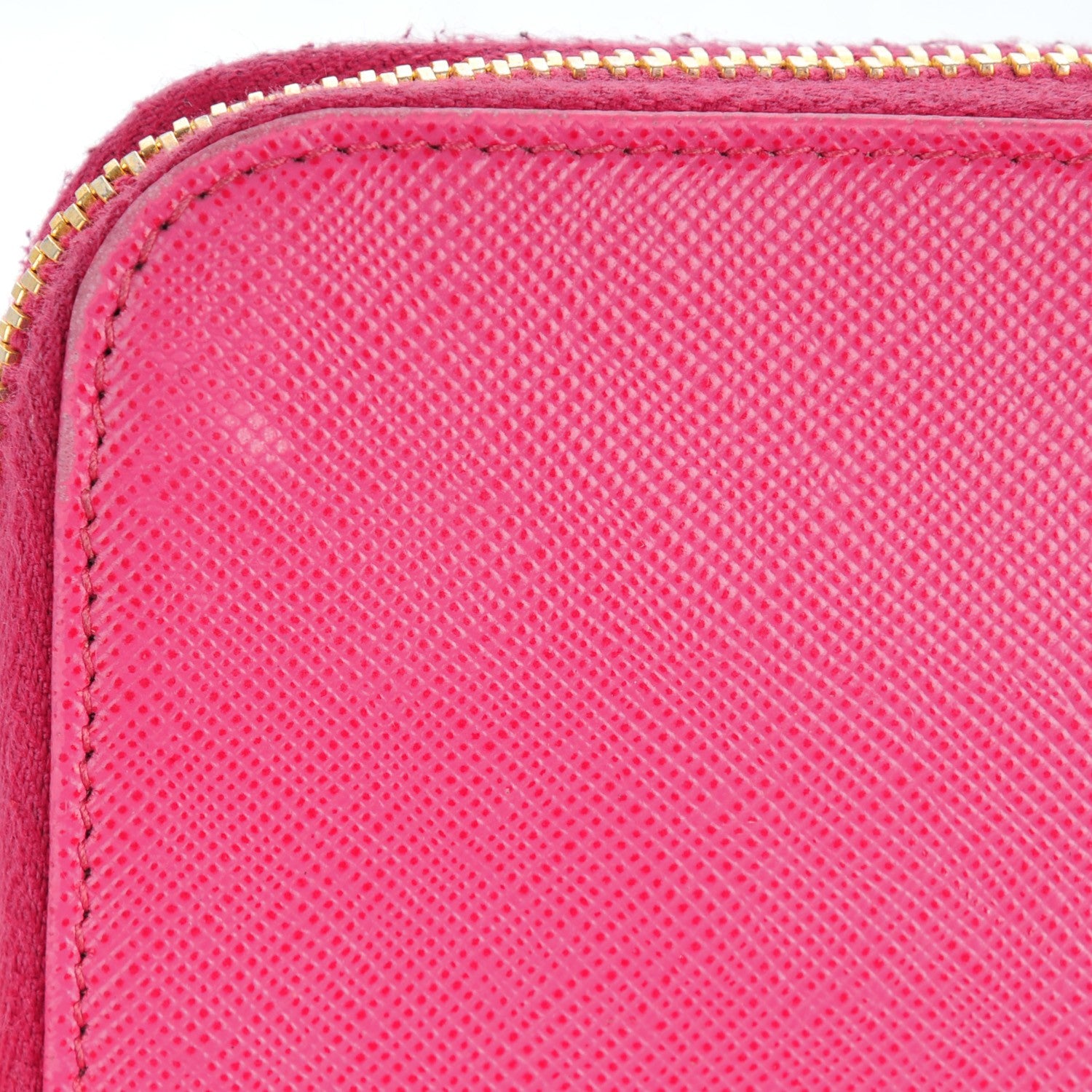 Prada Saffiano Metal Zip Around Wallet Ibisco 5 of 8