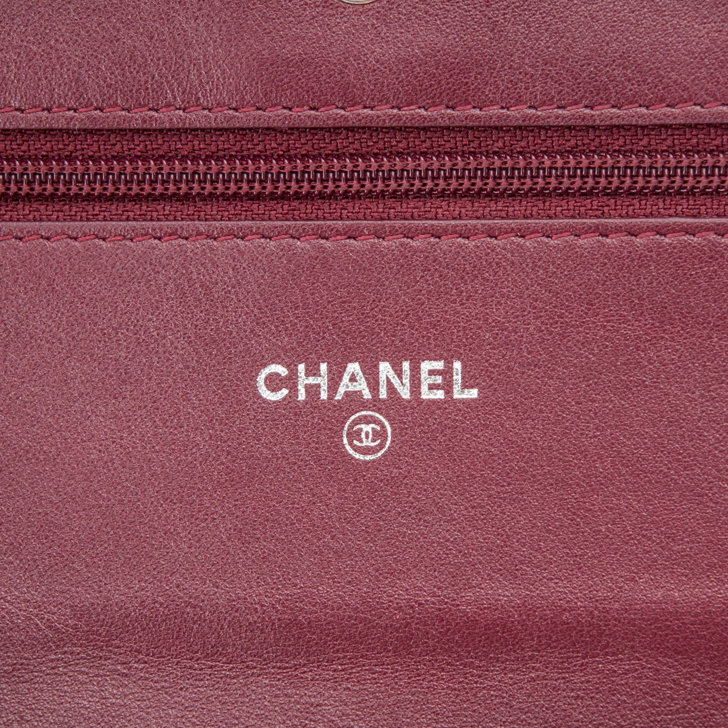 Chanel Patent Quilted Brilliant Wallet On Chain WOC Light Burgundy 6 of 9