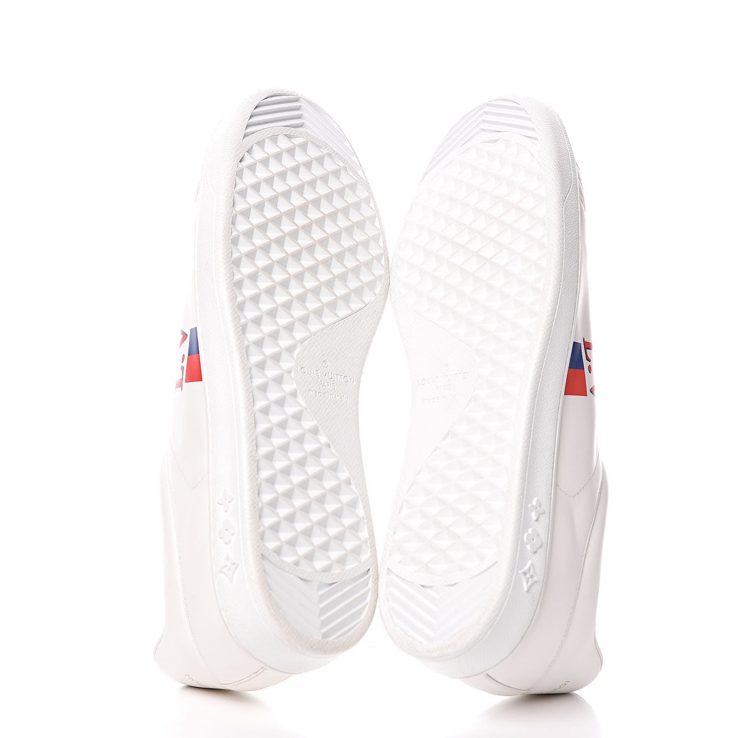 Calfskin Luxembourg Sneakers 8.5 White Red Blue