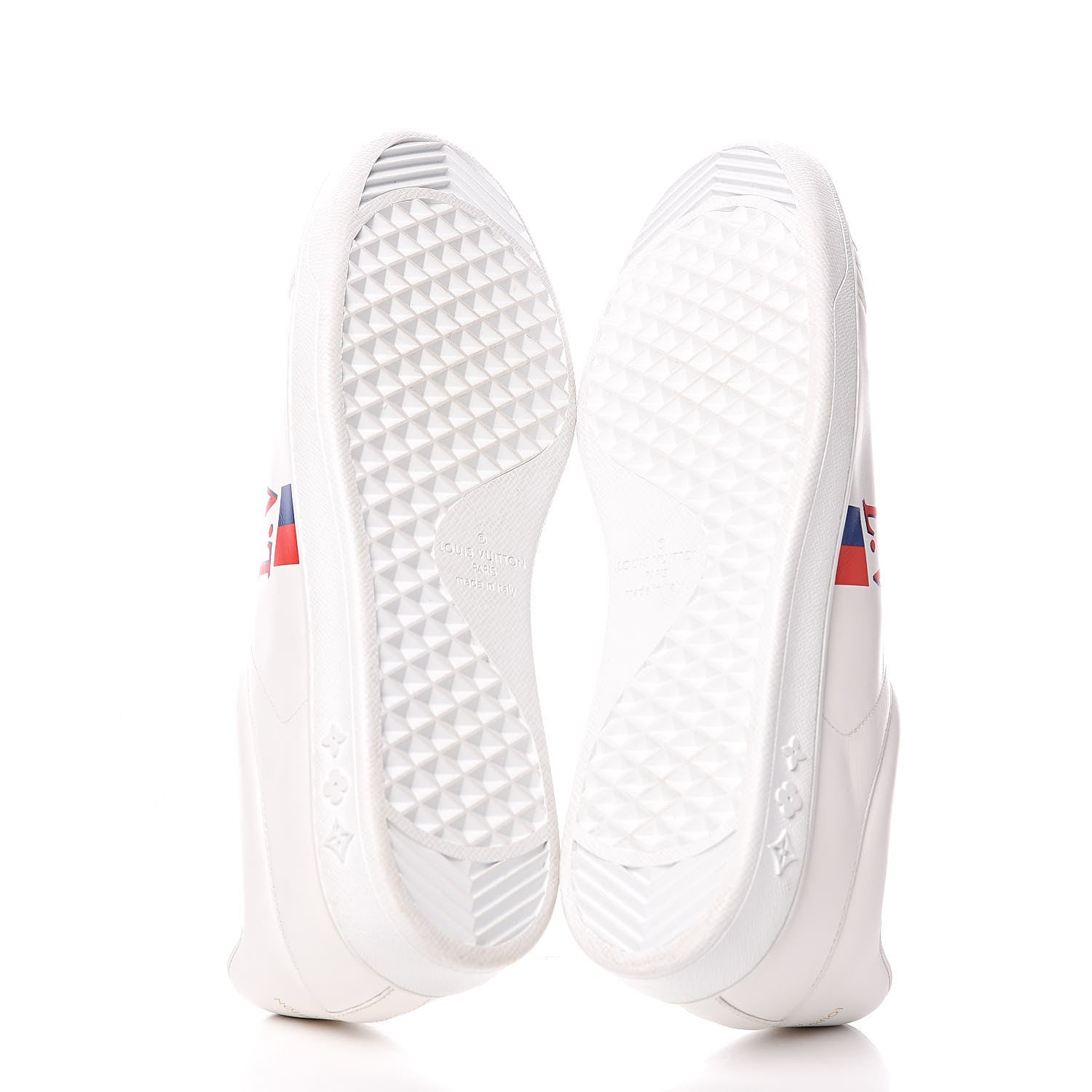 Louis Vuitton Calfskin Luxembourg Sneakers 8.5 White Red Blue 5 of 9