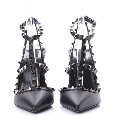 Valentino Garavani Nappa Rockstud Ankle Strap Pumps 40 Black 2 of 8