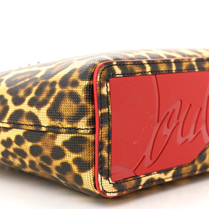 Christian Louboutin Calfskin Coins Leopard Print Spikes Mini East West Cabata Tote Gold 9 of 10