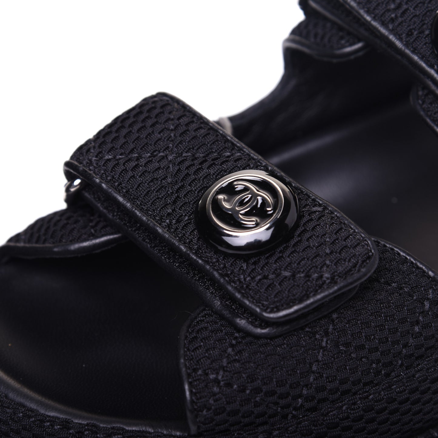 Fabric Velcro Dad Sandals 35.5 Black