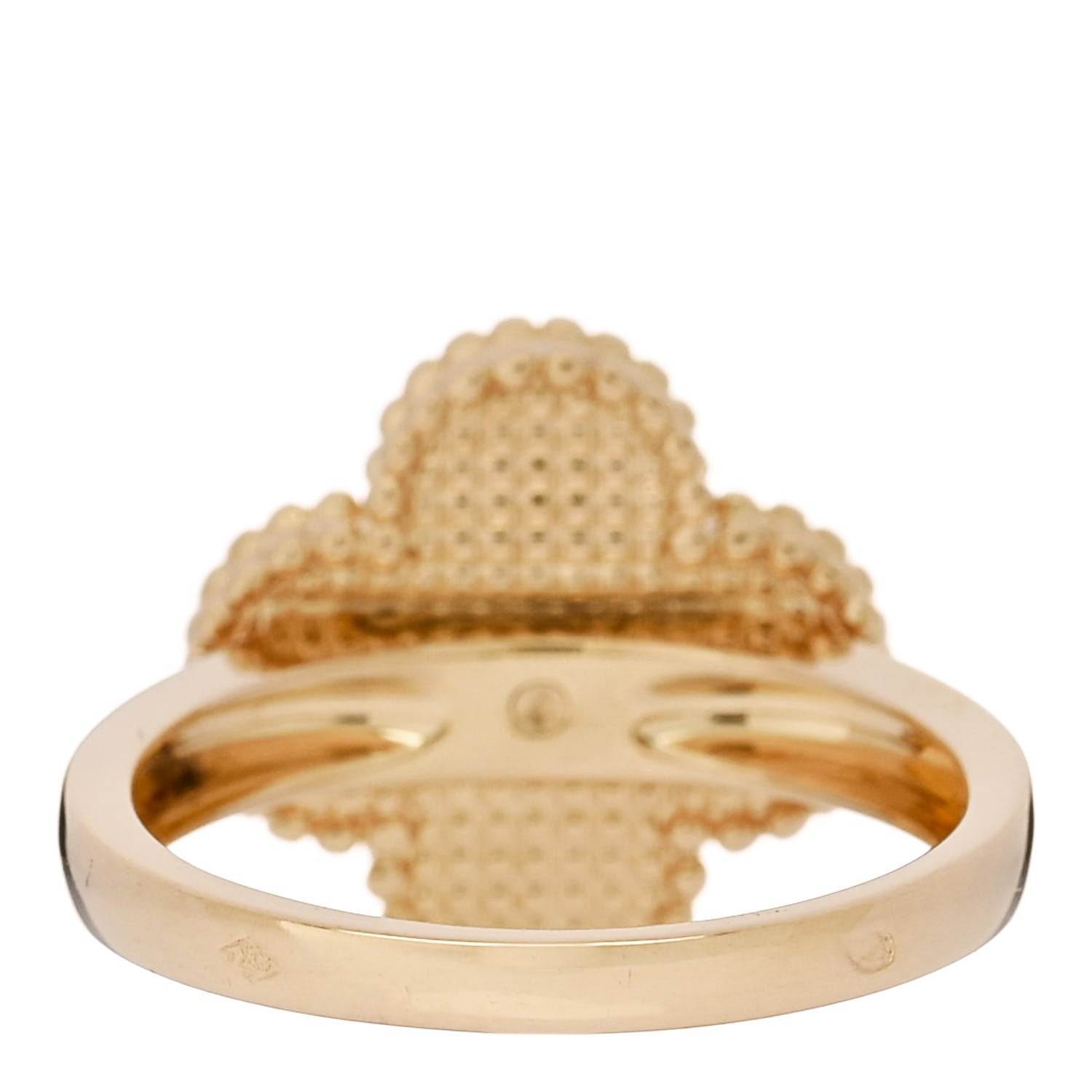 Van Cleef & Arpels 18K Yellow Gold Diamond Black Onyx Vintage Alhambra Ring 52 6 4 of 6