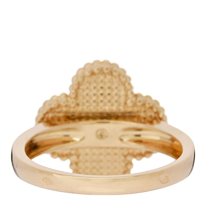 Van Cleef & Arpels 18K Yellow Gold Diamond Black Onyx Vintage Alhambra Ring 52 6 4 of 6
