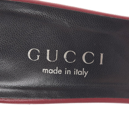 Gucci Calfskin PVC Mid Heel Slide Sandals 9 Red 9 of 9