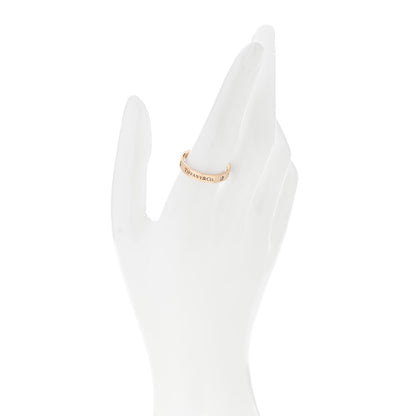 Tiffany 18K Rose Gold Diamond 3mm Logo Band Ring 59 8.75 2 of 4